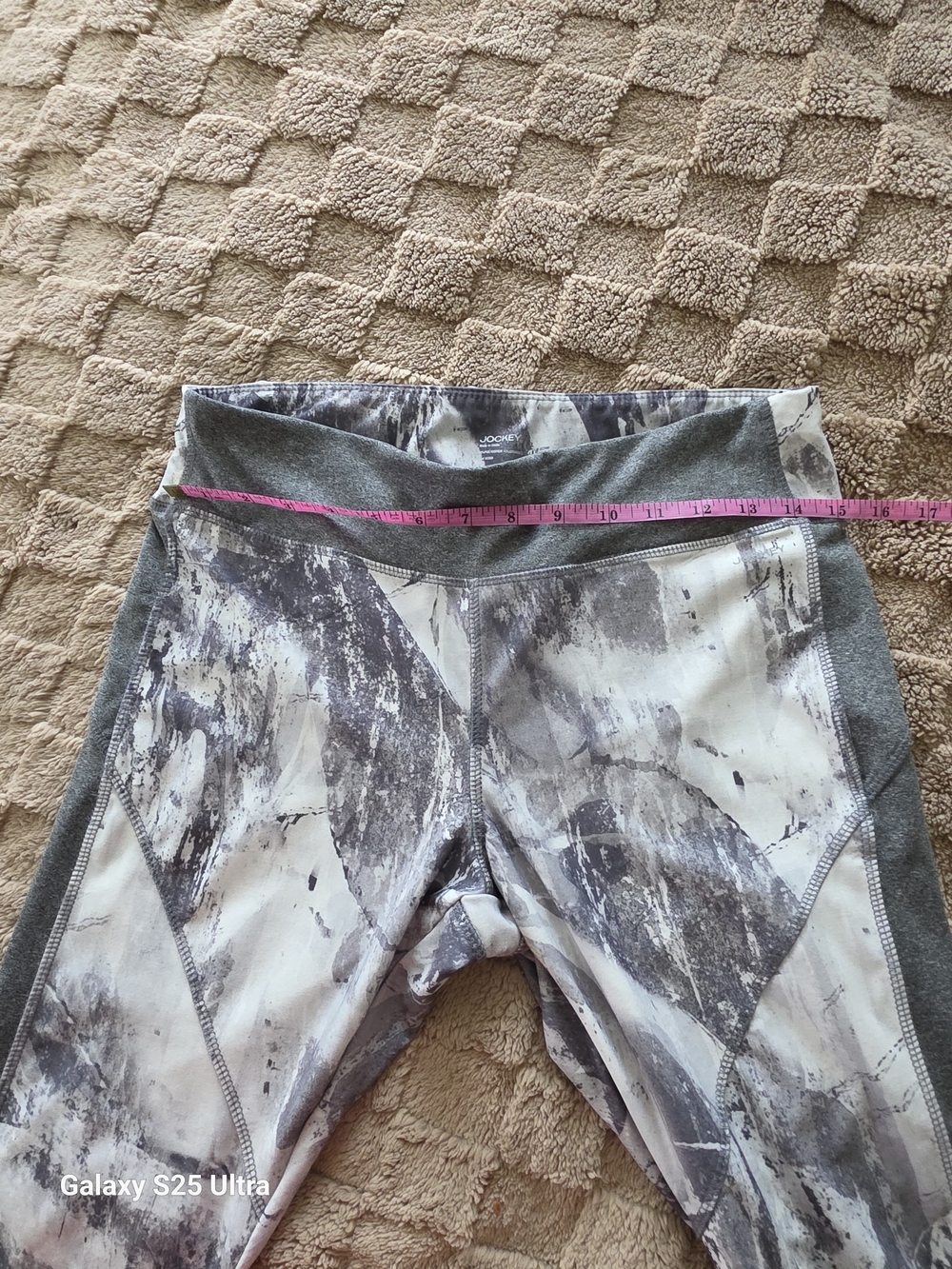 Jockey Girls' Gray Marble Print Active Leggings